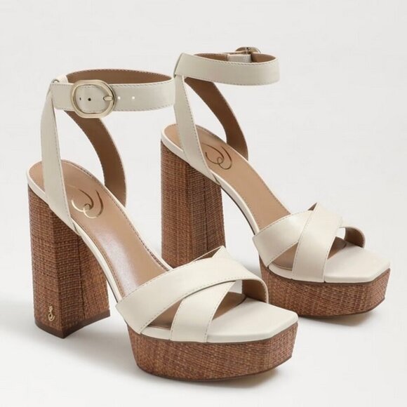 Sam Edelman | Nolita Platform Sandal in Modern Ivory Leather - Picture 5 of 9